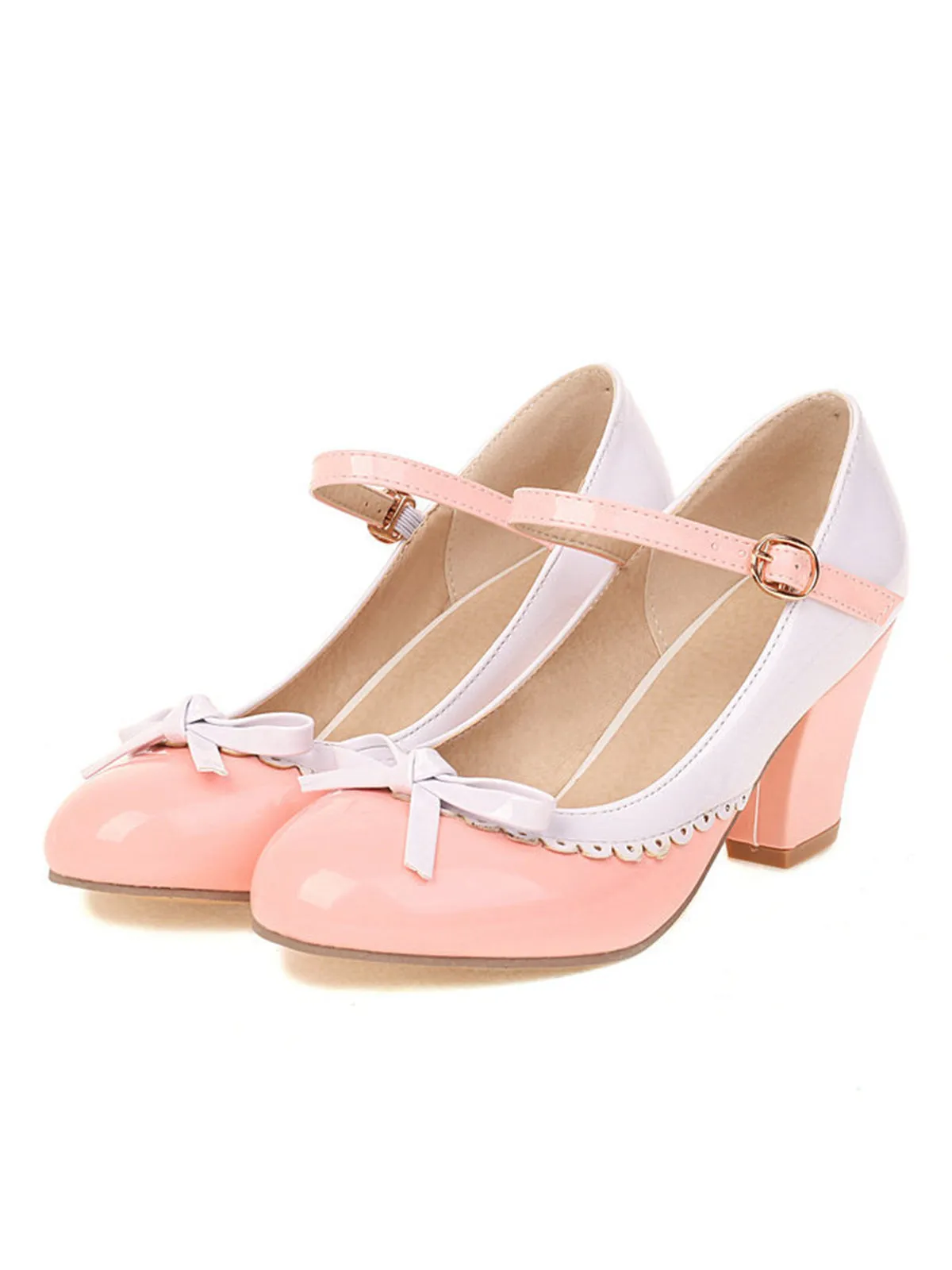 Bowknot Chunky Heels Mary Jane Shoes sold by Retro Stage product image thumbnail 3