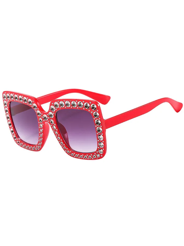 Retro Party Rhinestone Sqaure Sunglasses sold by Retro Stage