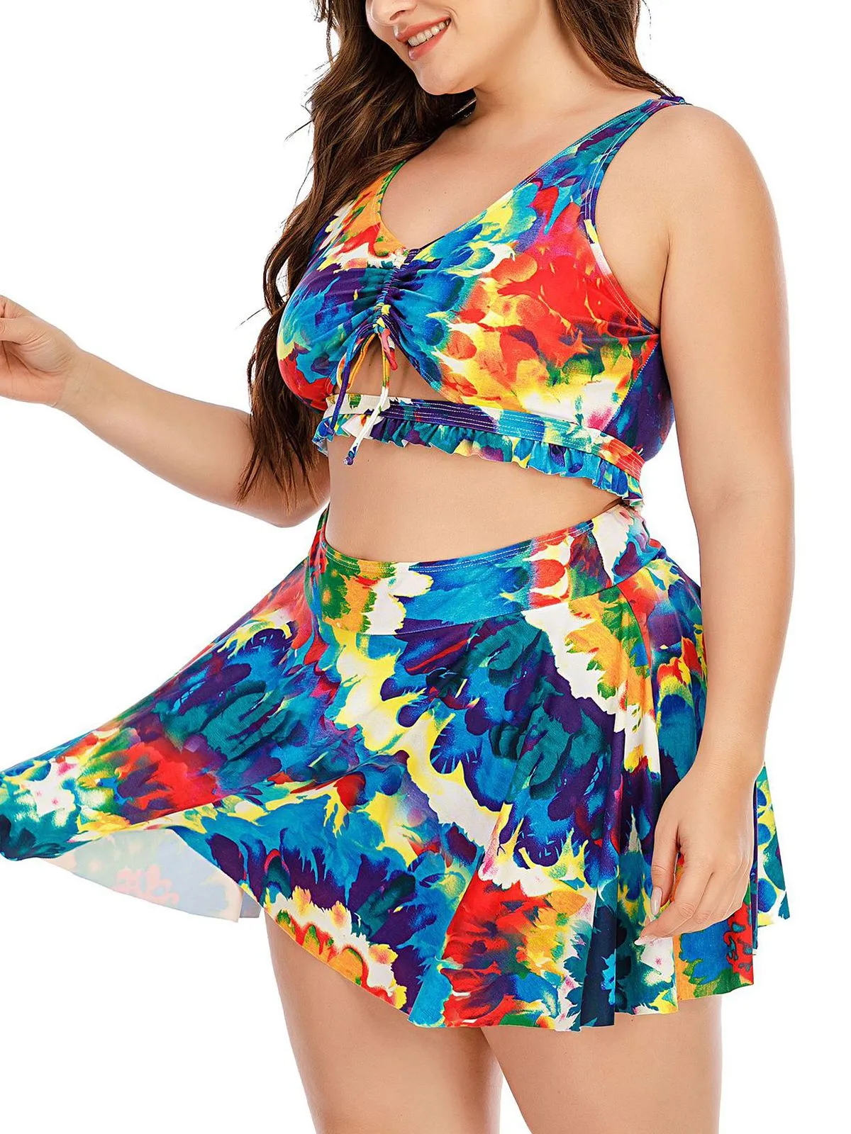 Plus Size 1940s Floral Skirted Bikini Set sold by Retro Stage product image thumbnail 2