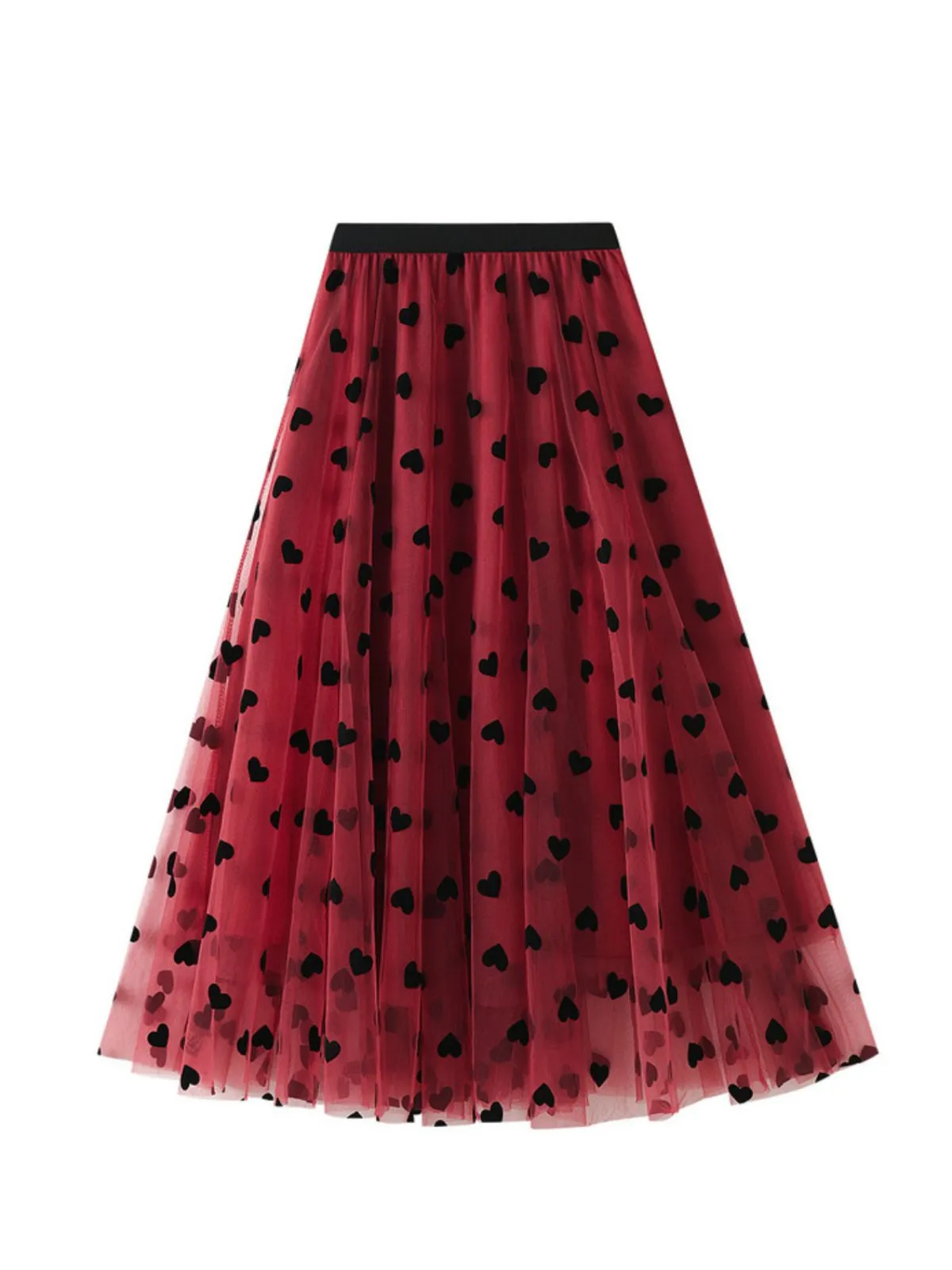 1950s Heart High Waist Swing Skirt sold by Retro Stage