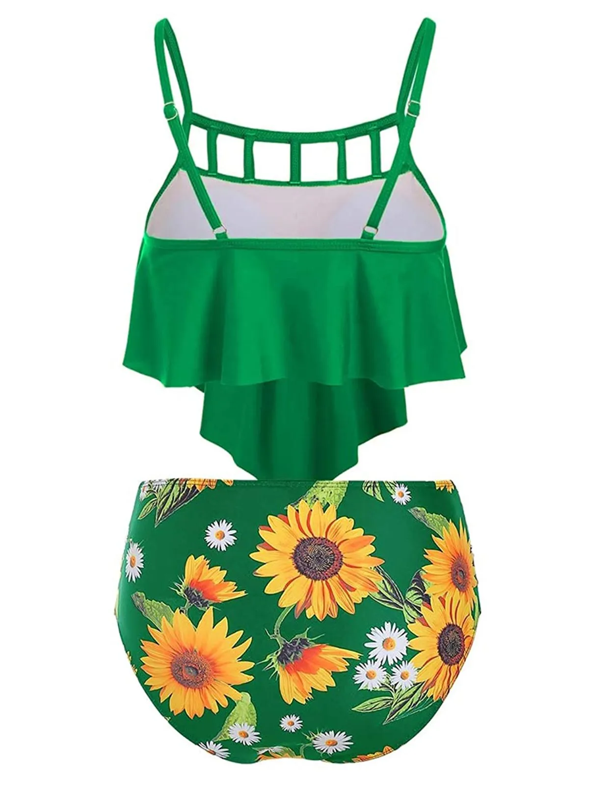 1950s Spaghetti Strap Sunflowers Tankini Set sold by Retro Stage product image thumbnail 4