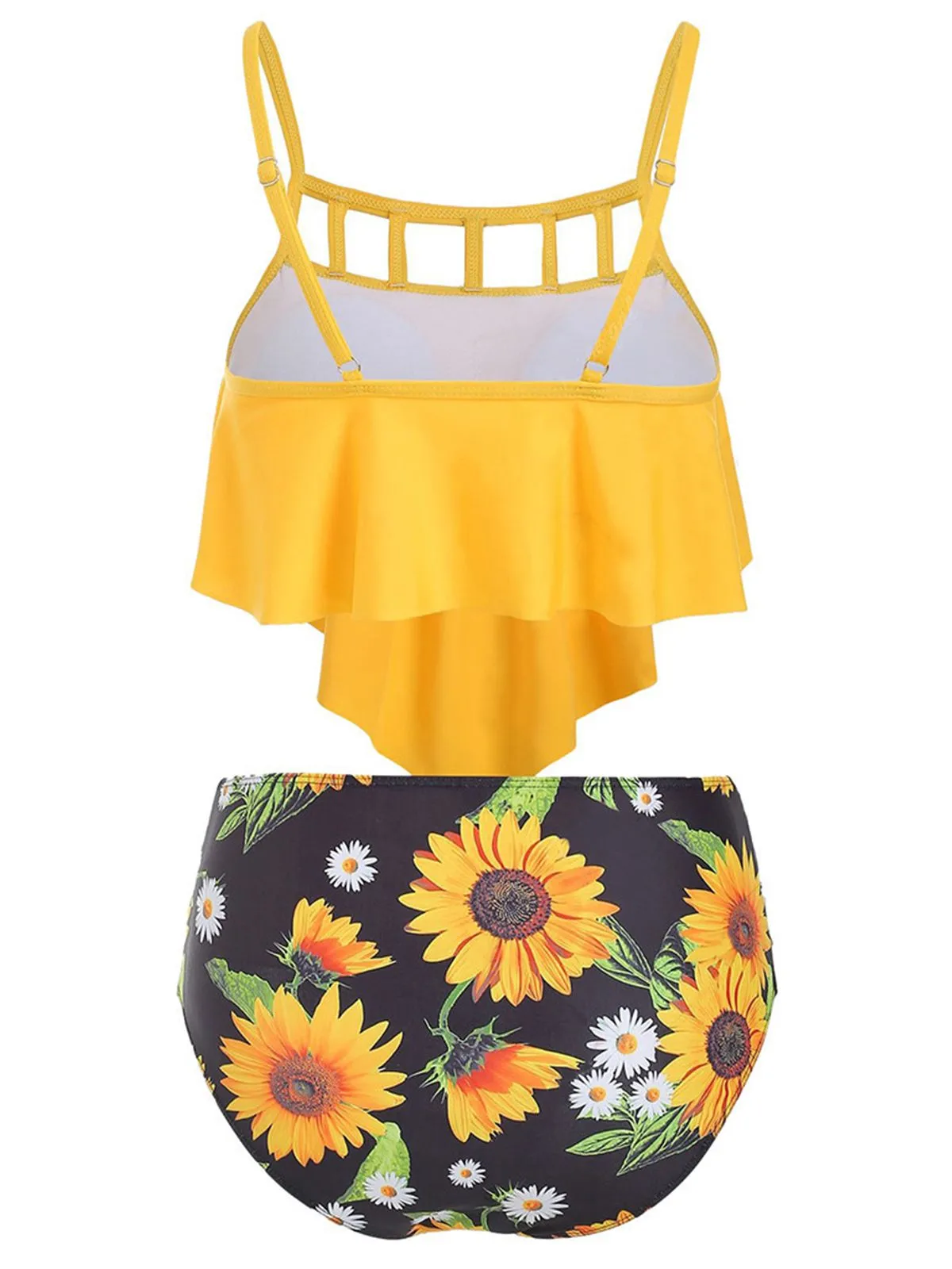 1950s Spaghetti Strap Sunflowers Tankini Set sold by Retro Stage product image thumbnail 2