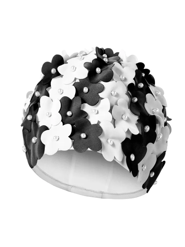 Hand-made Pearl Three-Dimensional Swimming Cap sold by Retro Stage