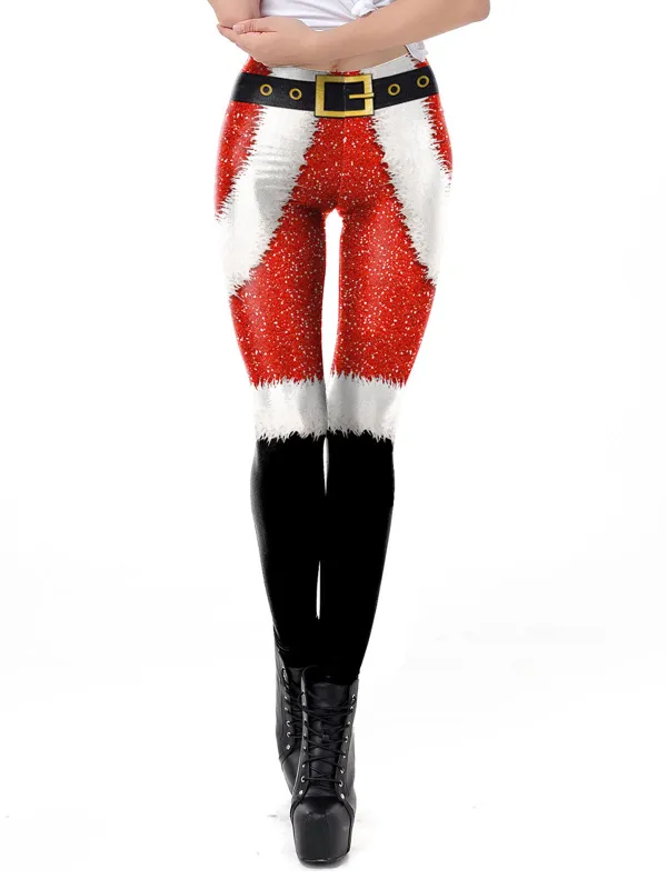 1960s Christmas Printed Elastic Leggings sold by Retro Stage