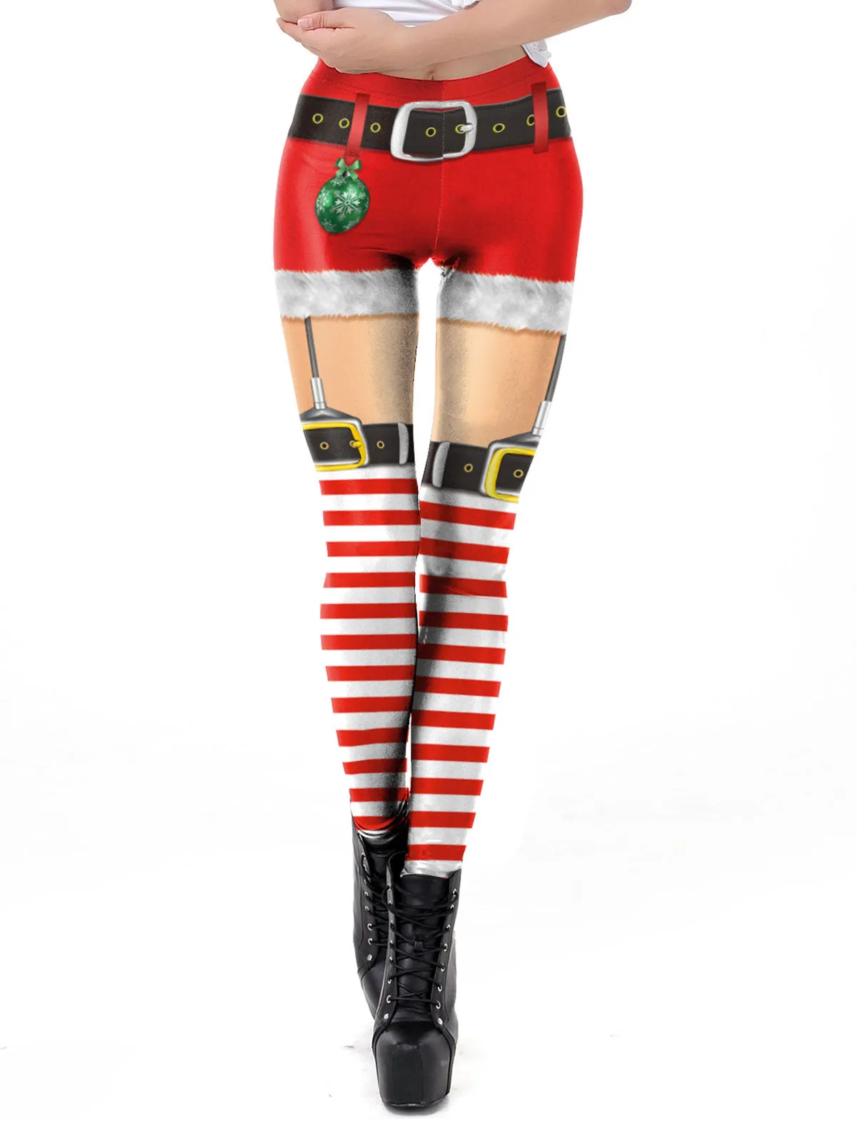 1960s Christmas Printed Elastic Leggings sold by Retro Stage product image thumbnail 3