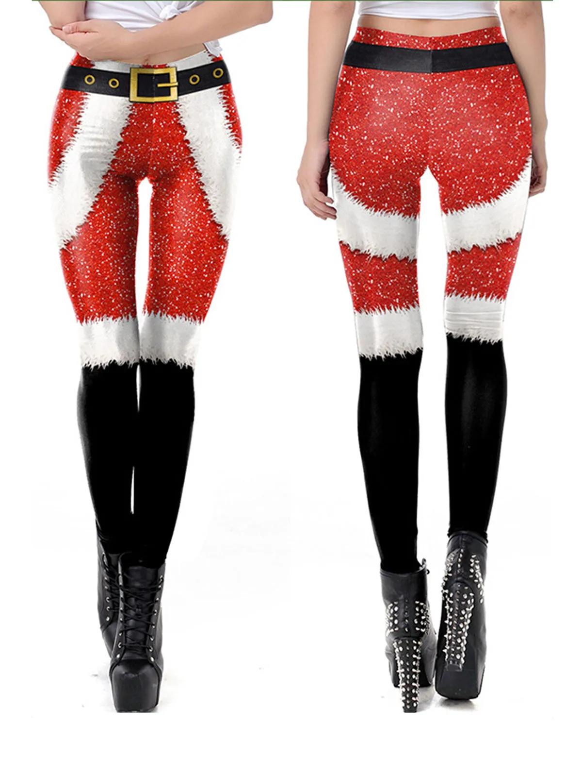 1960s Christmas Printed Elastic Leggings sold by Retro Stage product image thumbnail 2