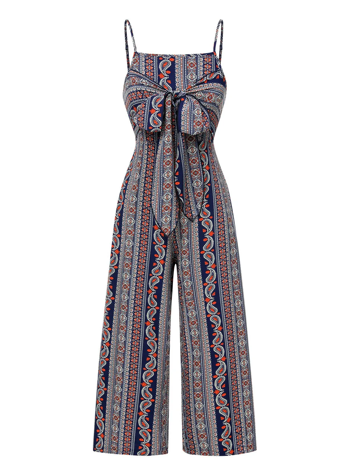 1930s Spaghetti Strap Bohemian Tie-Front Jumpsuit sold by Retro Stage