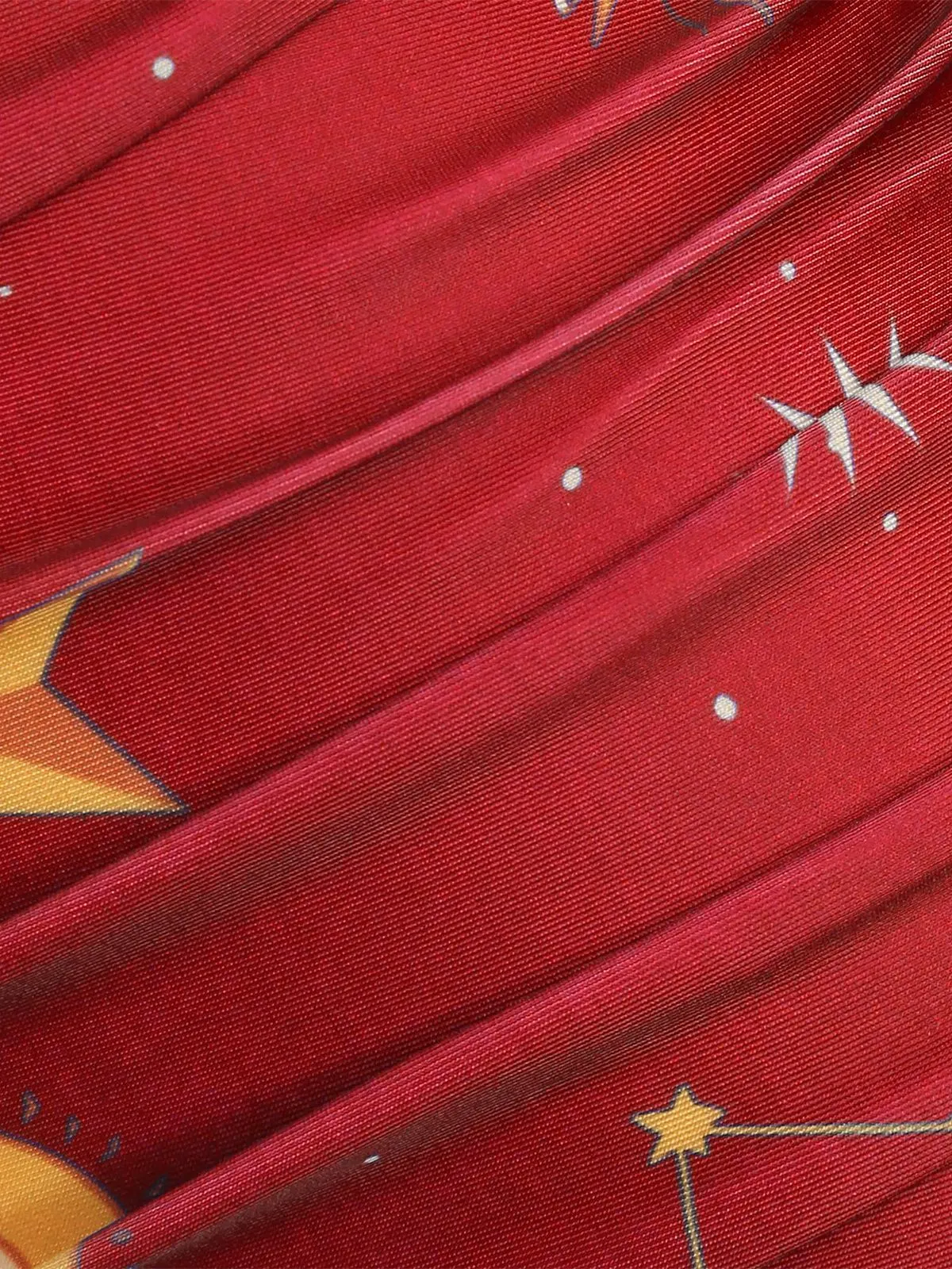 Red 1940s Sun Moon Stars Lace-Up Swimsuit sold by Retro Stage product image thumbnail 3