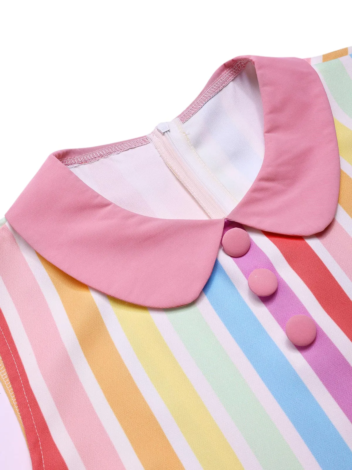 1960s Rainbow Stripe Heart Pocket Dress sold by Retro Stage product image thumbnail 5