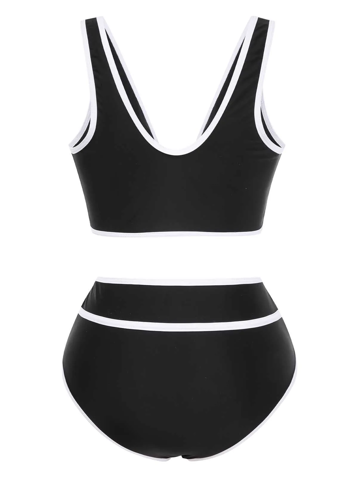 1950s Contrast Trim High Waist Bikini Set sold by Retro Stage product image thumbnail 3