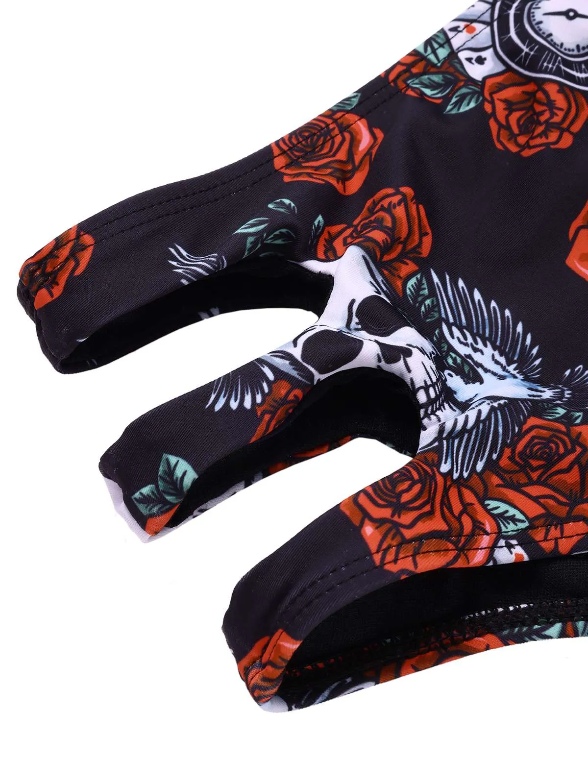 Black 1970s Rose Skull Lace -Up Tankini sold by Retro Stage product image thumbnail 4