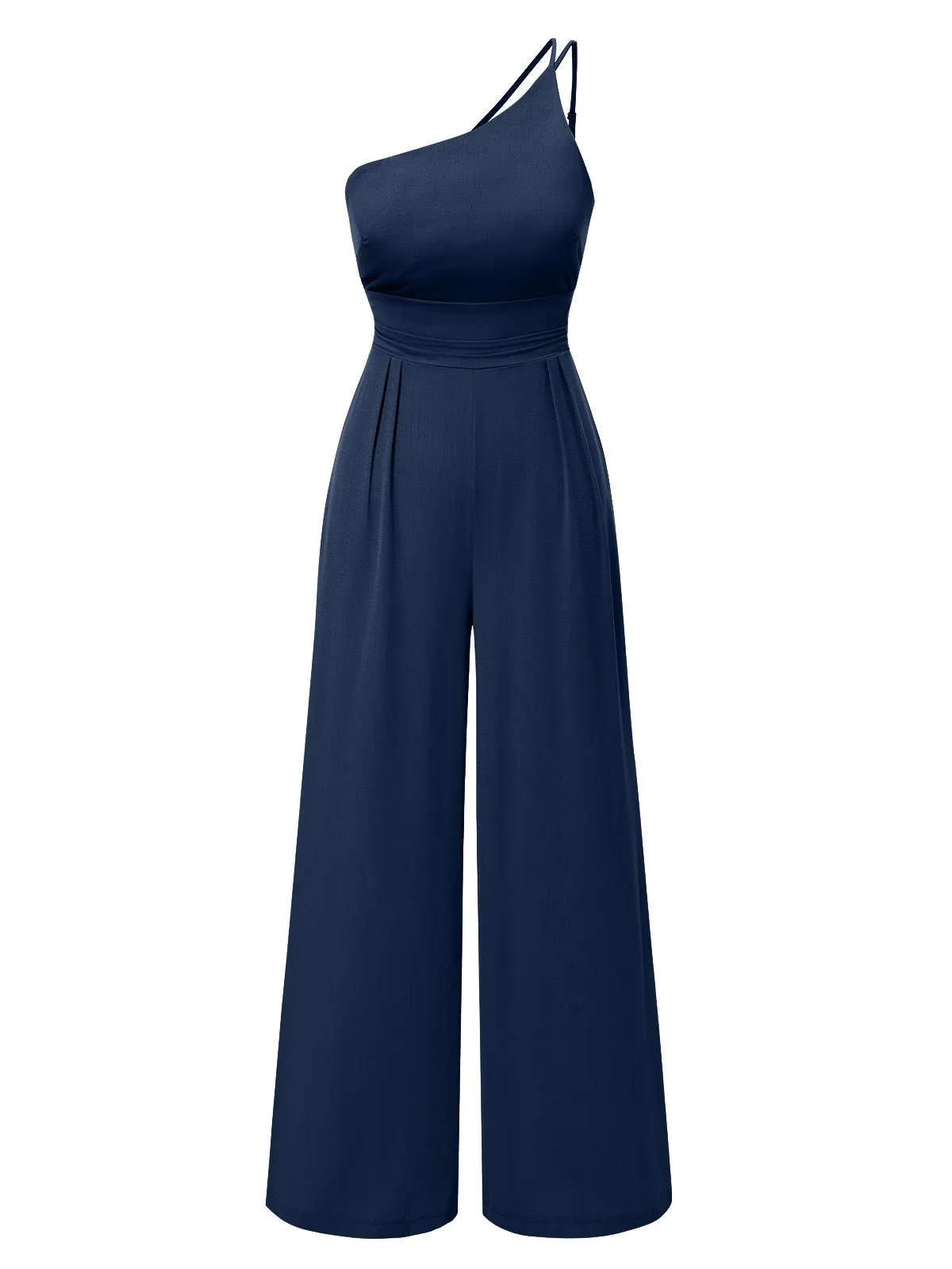 1940s Solid One-Shoulder Suspender Loose Wide-Leg Jumpsuit sold by Retro Stage product image thumbnail 5