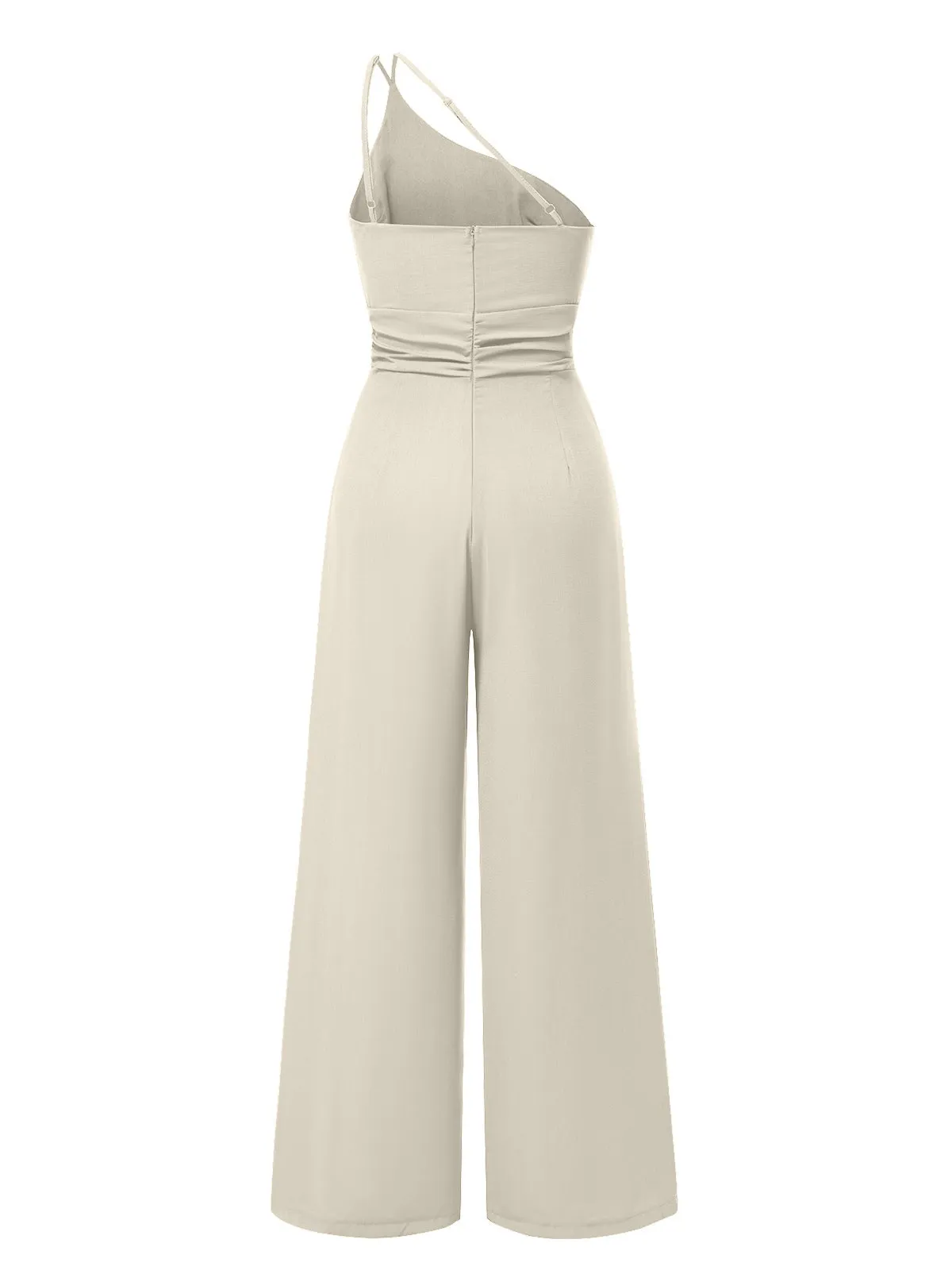 1940s Solid One-Shoulder Suspender Loose Wide-Leg Jumpsuit sold by Retro Stage product image thumbnail 3