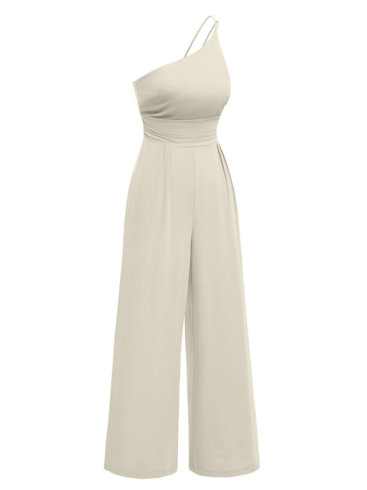 1940s Solid One-Shoulder Suspender Loose Wide-Leg Jumpsuit sold by Retro Stage product image thumbnail 2