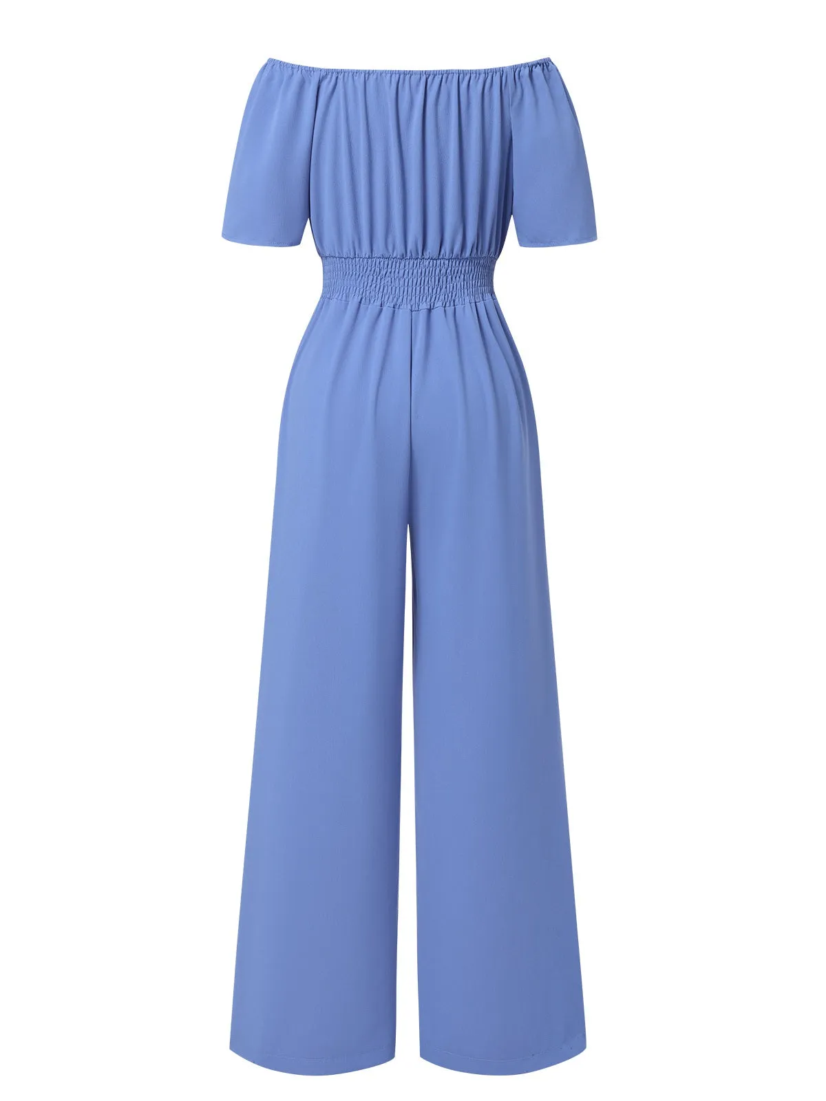 1930s Solid Off-Shoulder Waist Loose Straight Jumpsuit sold by Retro Stage product image thumbnail 3
