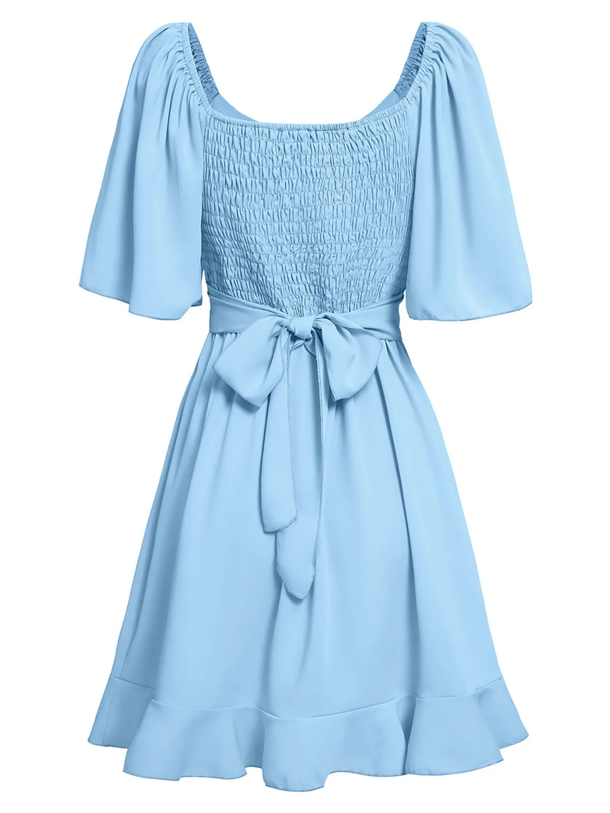 1930s Solid V-Neck Waist Ruffle Dress sold by Retro Stage product image thumbnail 5