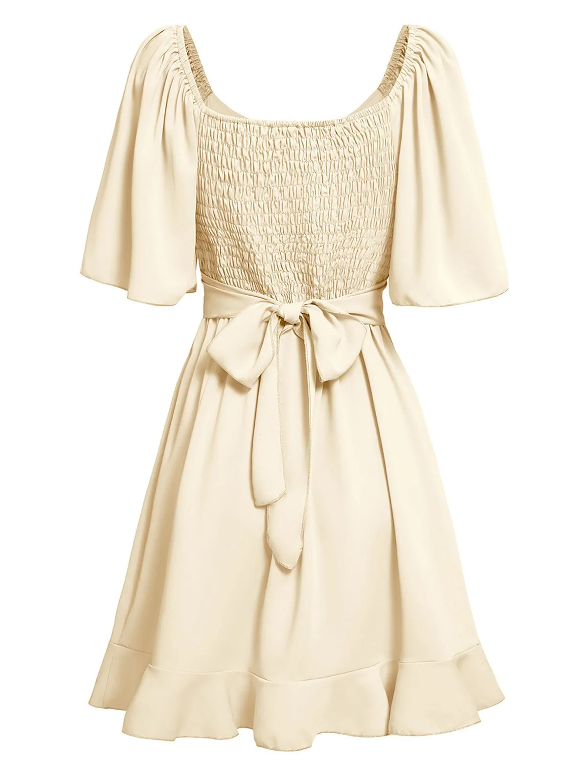 1930s Solid V-Neck Waist Ruffle Dress sold by Retro Stage product image thumbnail 2