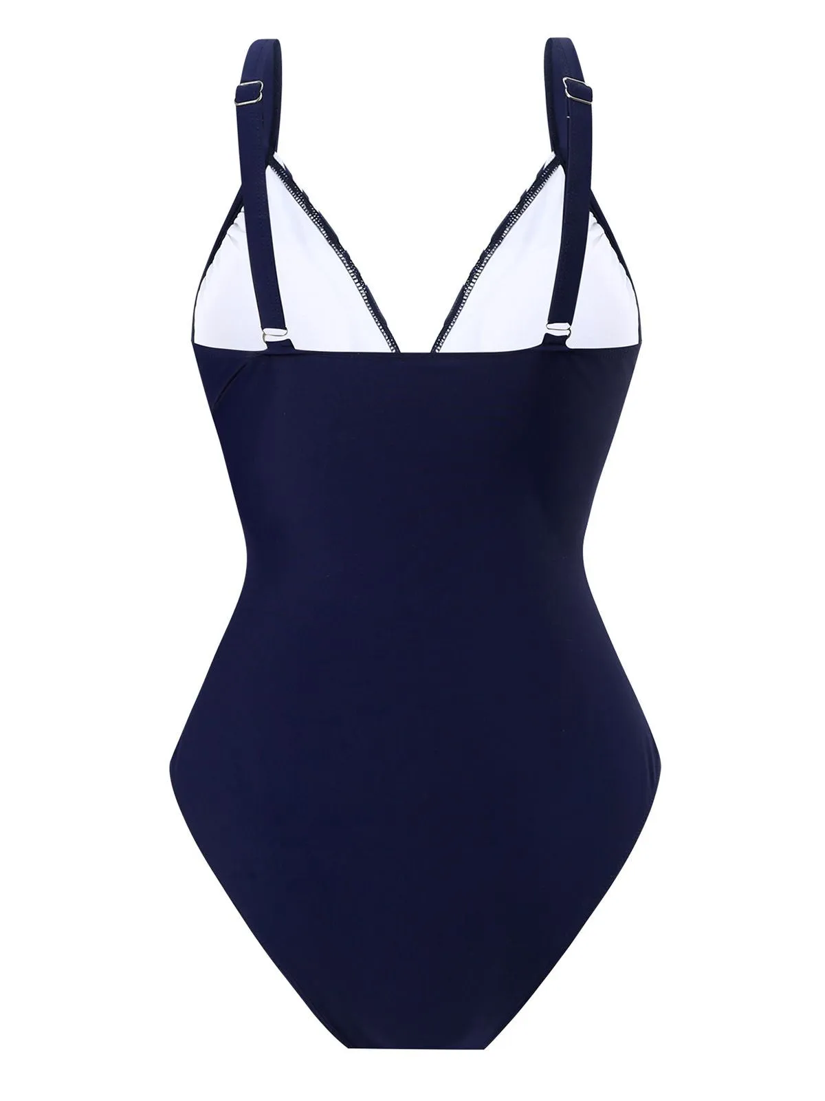 1960s Side-Laced V-Neck One-Piece Swimsuit sold by Retro Stage product image thumbnail 3