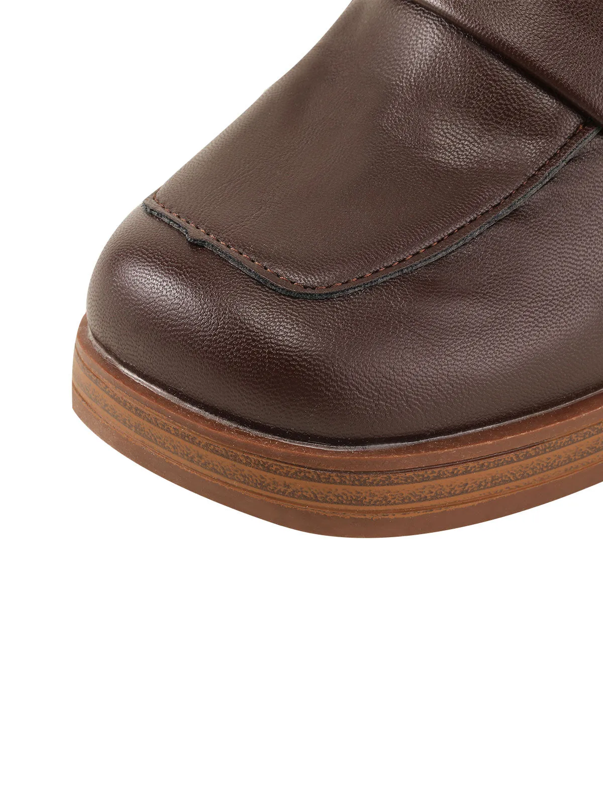 Brown Retro Square Toe Chunky Heels sold by Retro Stage product image thumbnail 4