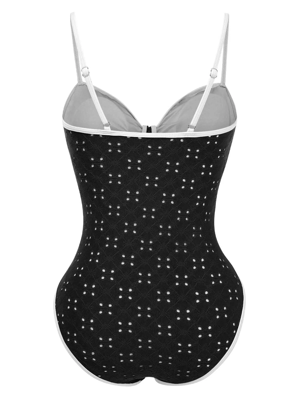 1960s Strap Contrast Trim One-Piece Swimsuit sold by Retro Stage product image thumbnail 3