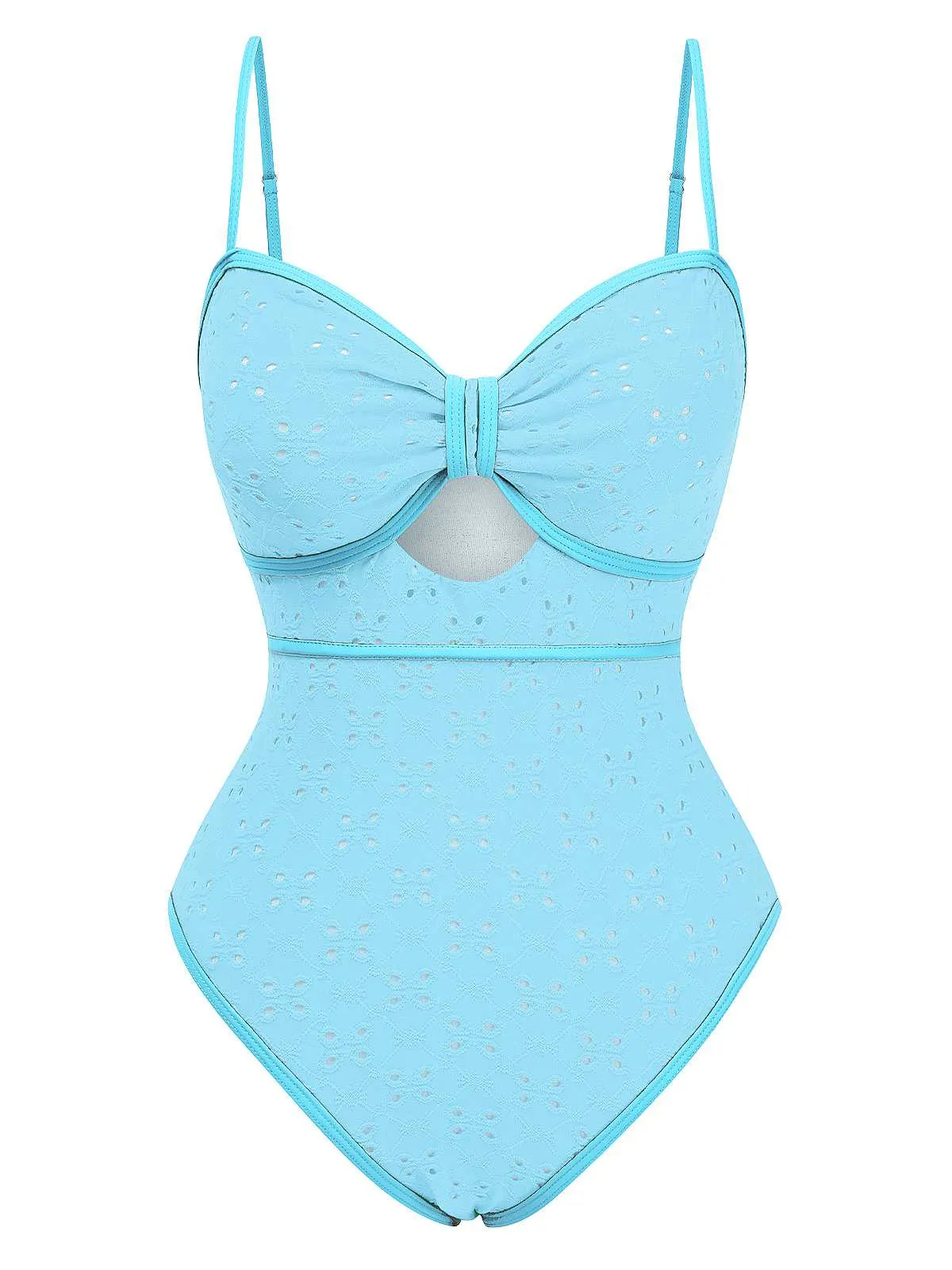 1960s Strap Contrast Trim One-Piece Swimsuit sold by Retro Stage product image thumbnail 5