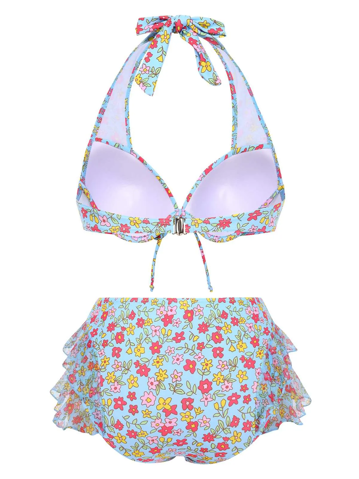 1950s Halter Ditsy Floral Ruffles Bikini Set sold by Retro Stage product image thumbnail 3