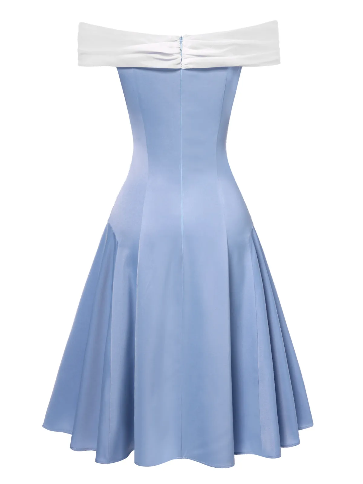 Blue 1950s Off-Shoulder Tulle Princess Dress sold by Retro Stage product image thumbnail 5