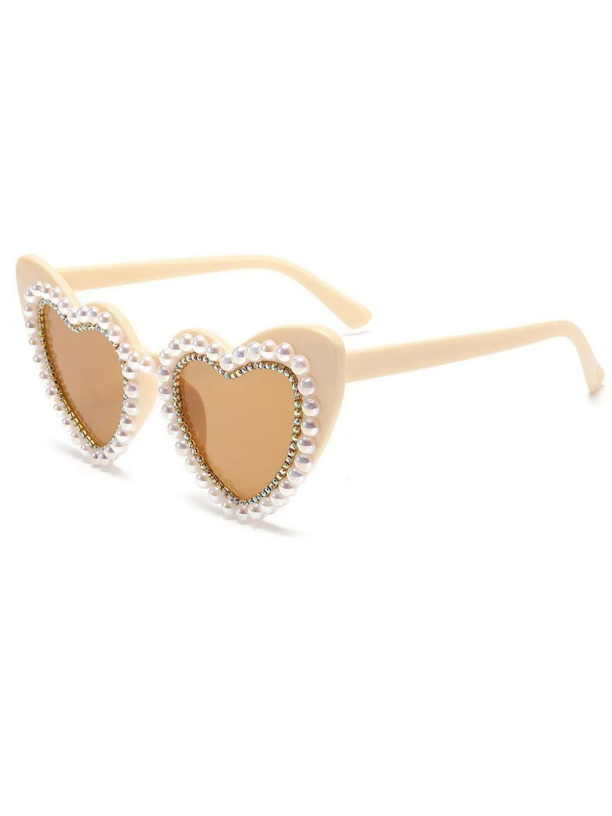 Vintage Rhinestone Heart Frame Sunglasses sold by Retro Stage product image thumbnail 4