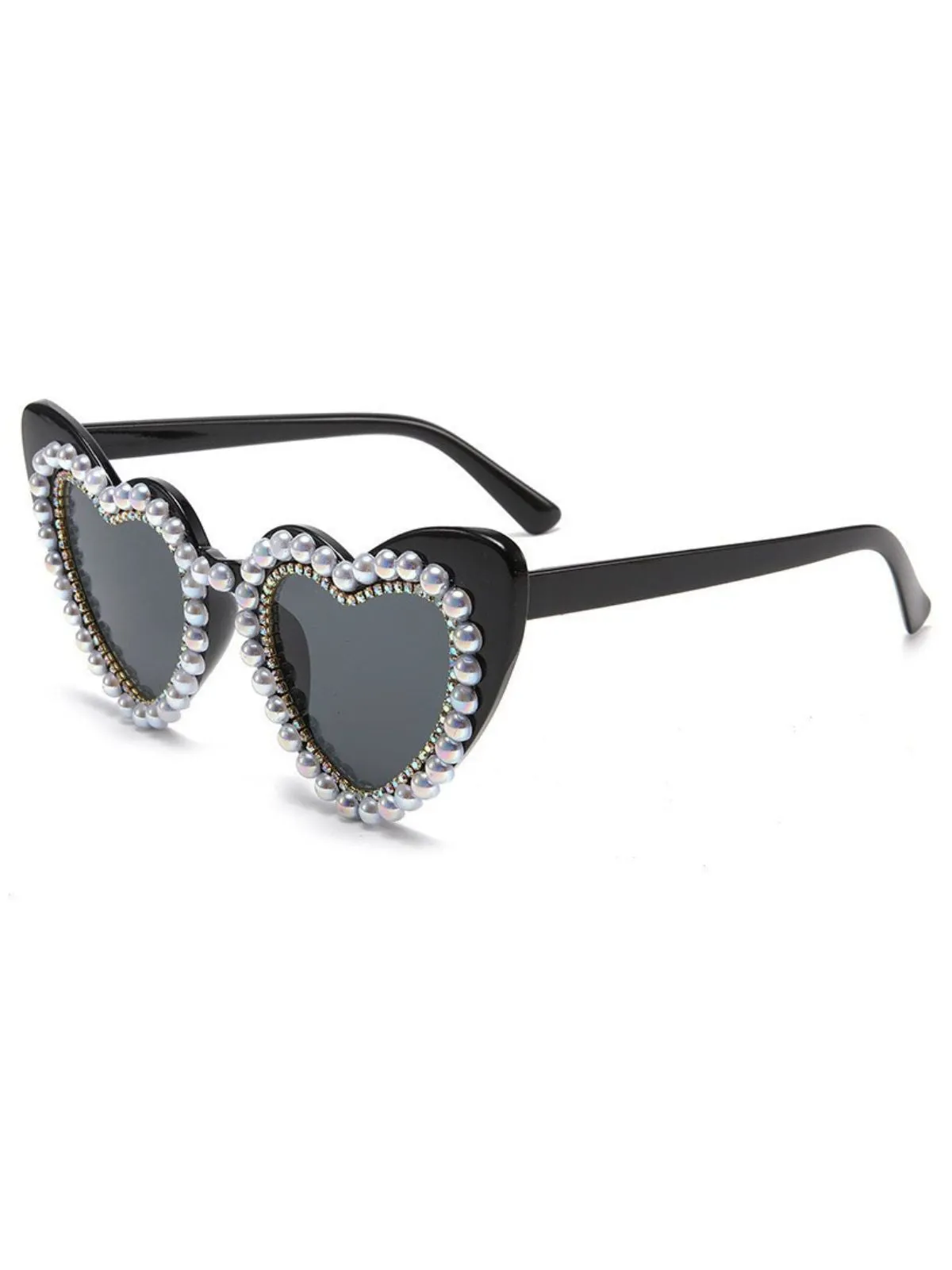 Vintage Rhinestone Heart Frame Sunglasses sold by Retro Stage