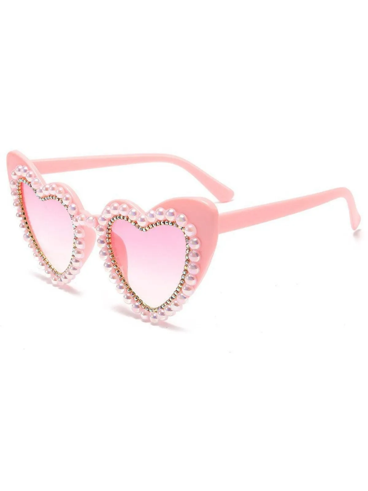 Vintage Rhinestone Heart Frame Sunglasses sold by Retro Stage product image thumbnail 3