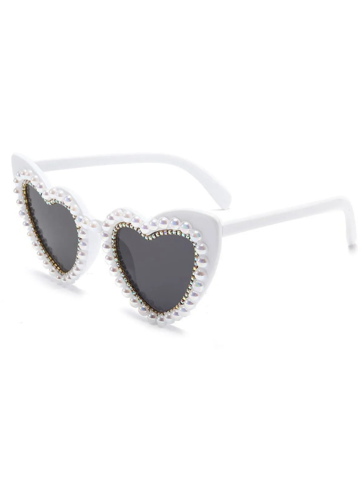 Vintage Rhinestone Heart Frame Sunglasses sold by Retro Stage product image thumbnail 2