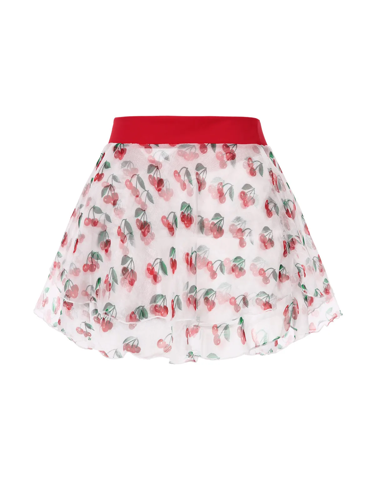 Red 1950s Cherry Tie Waist Cover Up sold by Retro Stage product image thumbnail 4