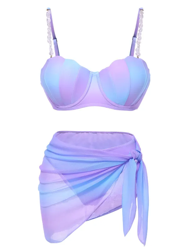 1960s Pearl-Strap Shell Ombre Bikini Set sold by Retro Stage