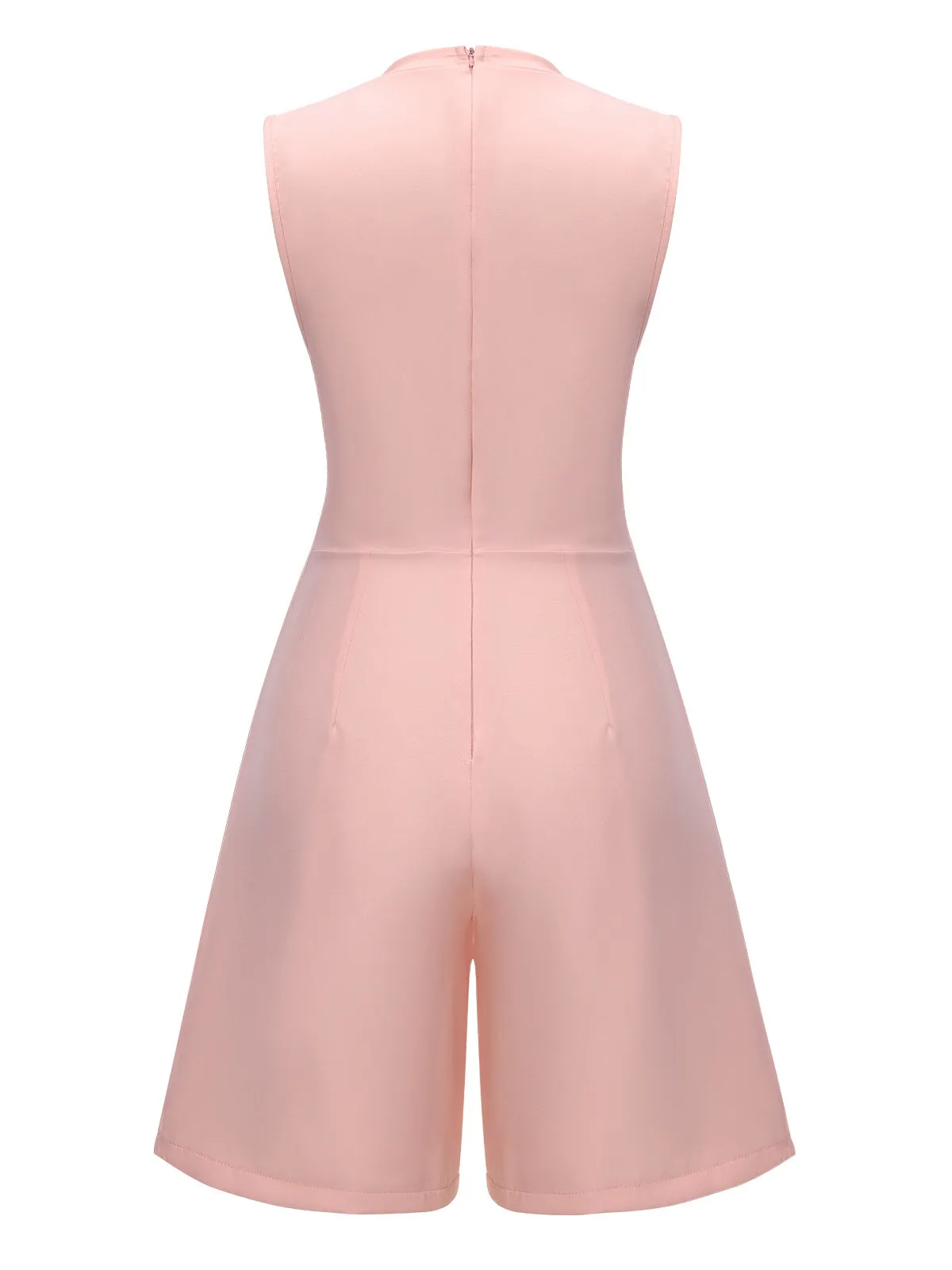 1960s Solid Stand Collar Sleeveless Romper sold by Retro Stage product image thumbnail 3