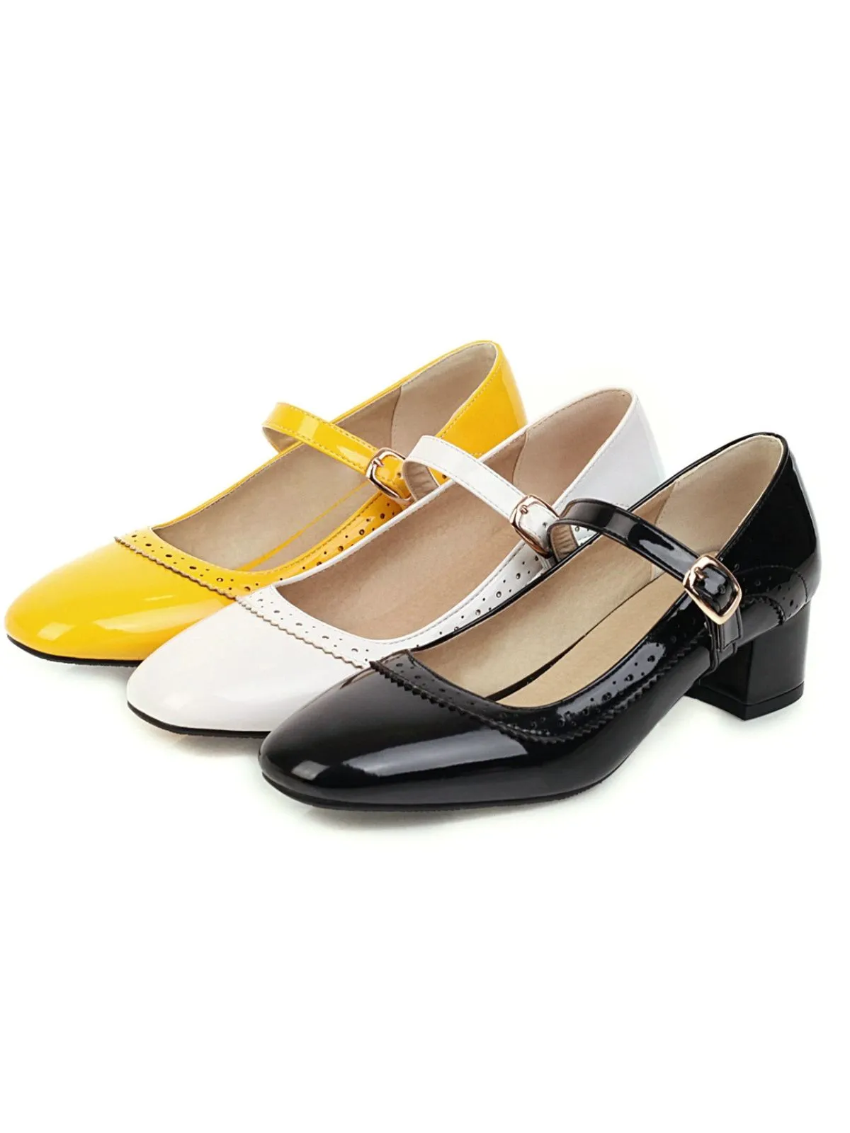 Retro PU Leather Solid Chunky Heels sold by Retro Stage product image thumbnail 4