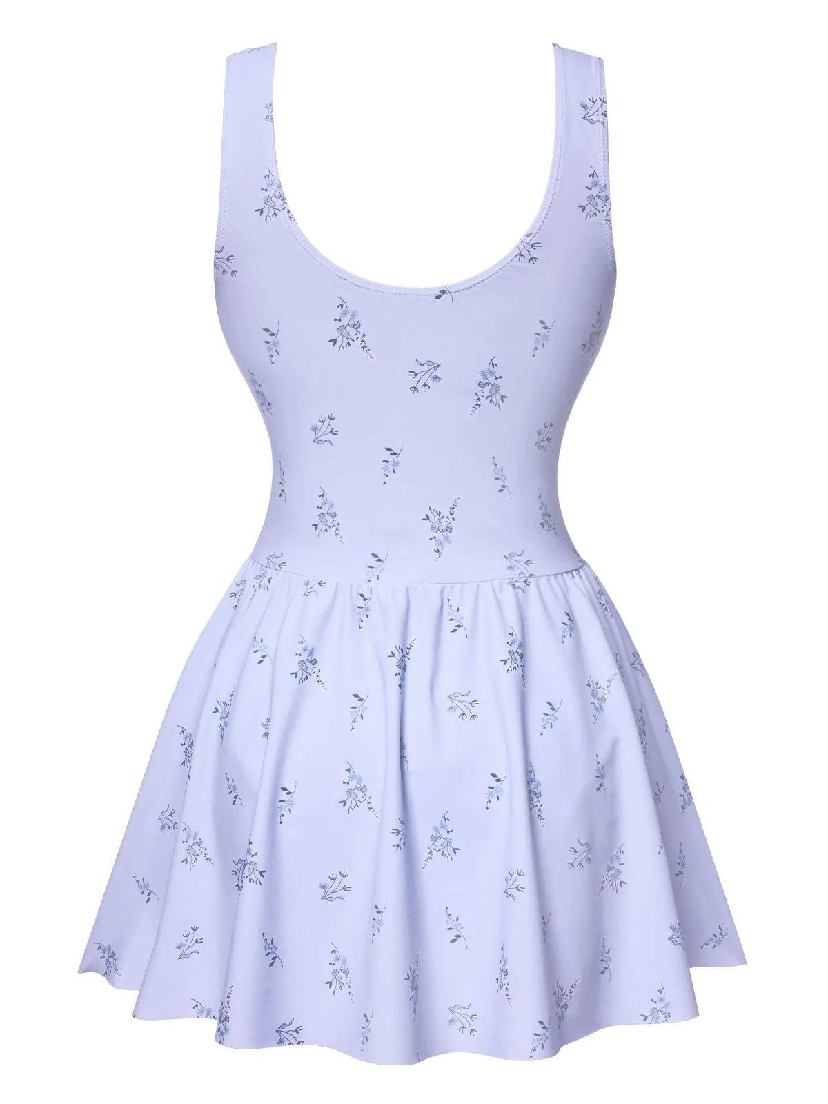 Lavender 1940s Floral Button Swim Dress sold by Retro Stage product image thumbnail 2