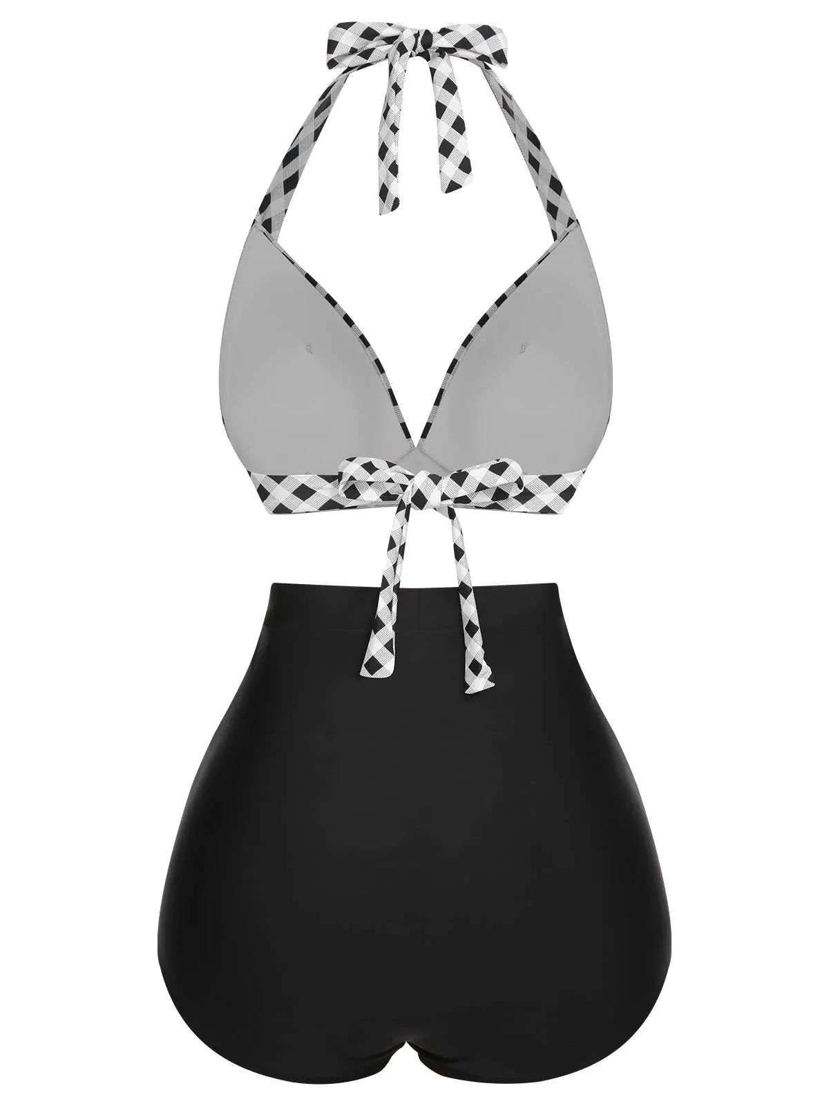 1950s Halter Plaids Lace-Up Swimsuit sold by Retro Stage product image thumbnail 4