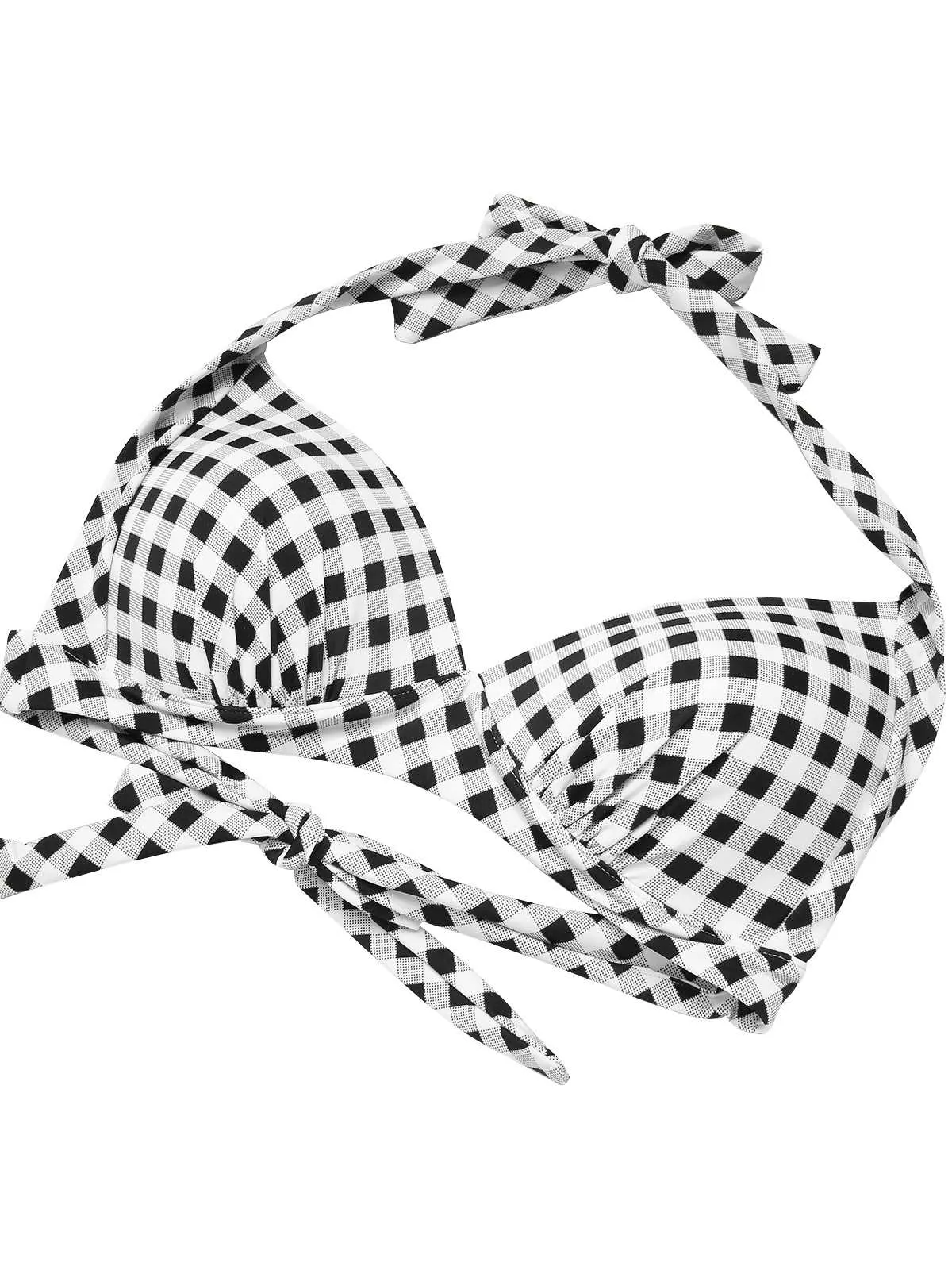 1950s Halter Plaids Lace-Up Swimsuit sold by Retro Stage product image thumbnail 5