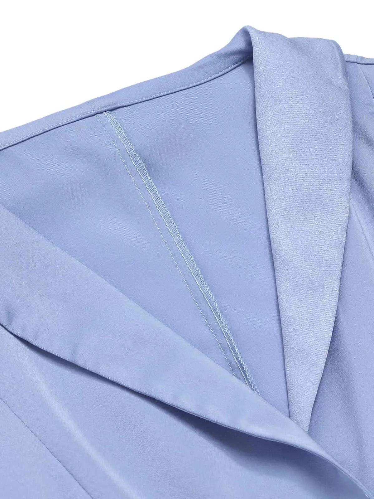 Blue 1950s Solid Lapel Blouse sold by Retro Stage product image thumbnail 5