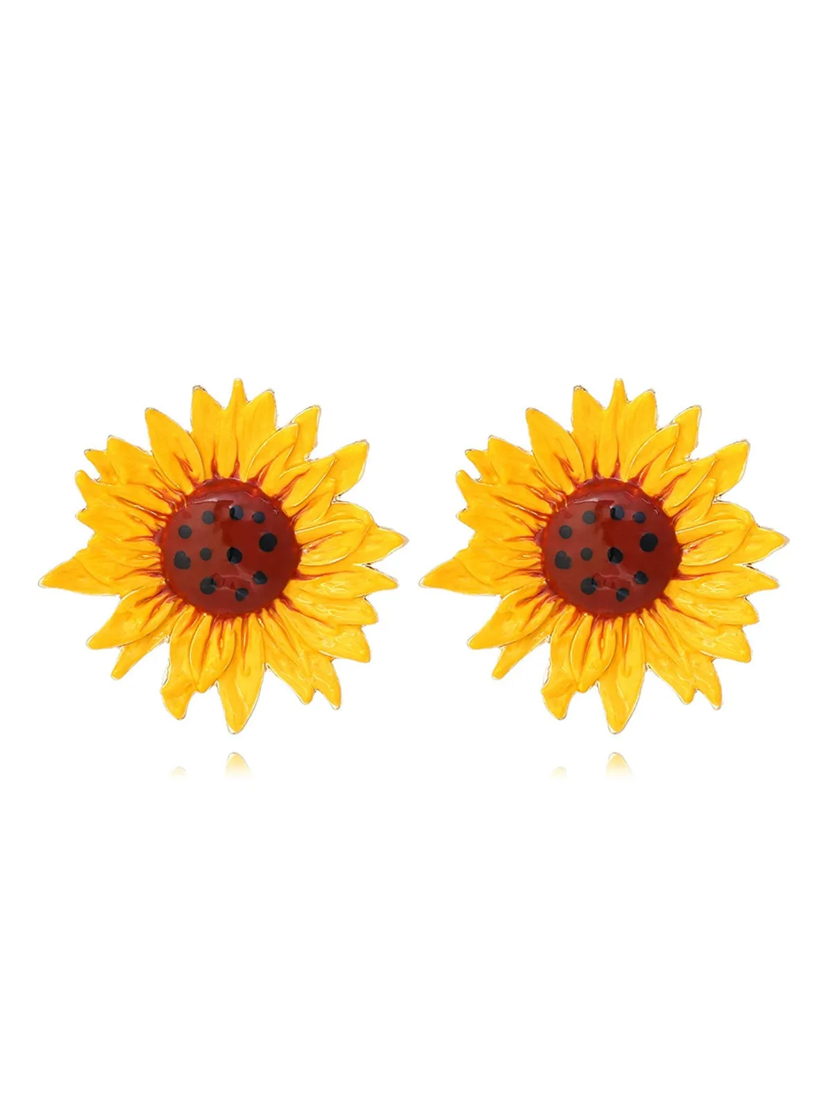Vintage Yellow Sunflower Earrings sold by Retro Stage product image thumbnail 2