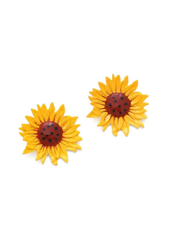 Vintage Yellow Sunflower Earrings sold by Retro Stage