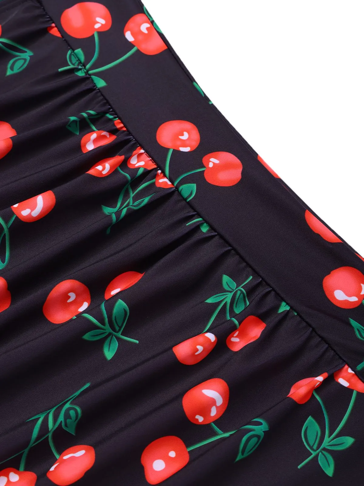 Black 1940s Cherry Halter One-Piece Swimsuit sold by Retro Stage product image thumbnail 4