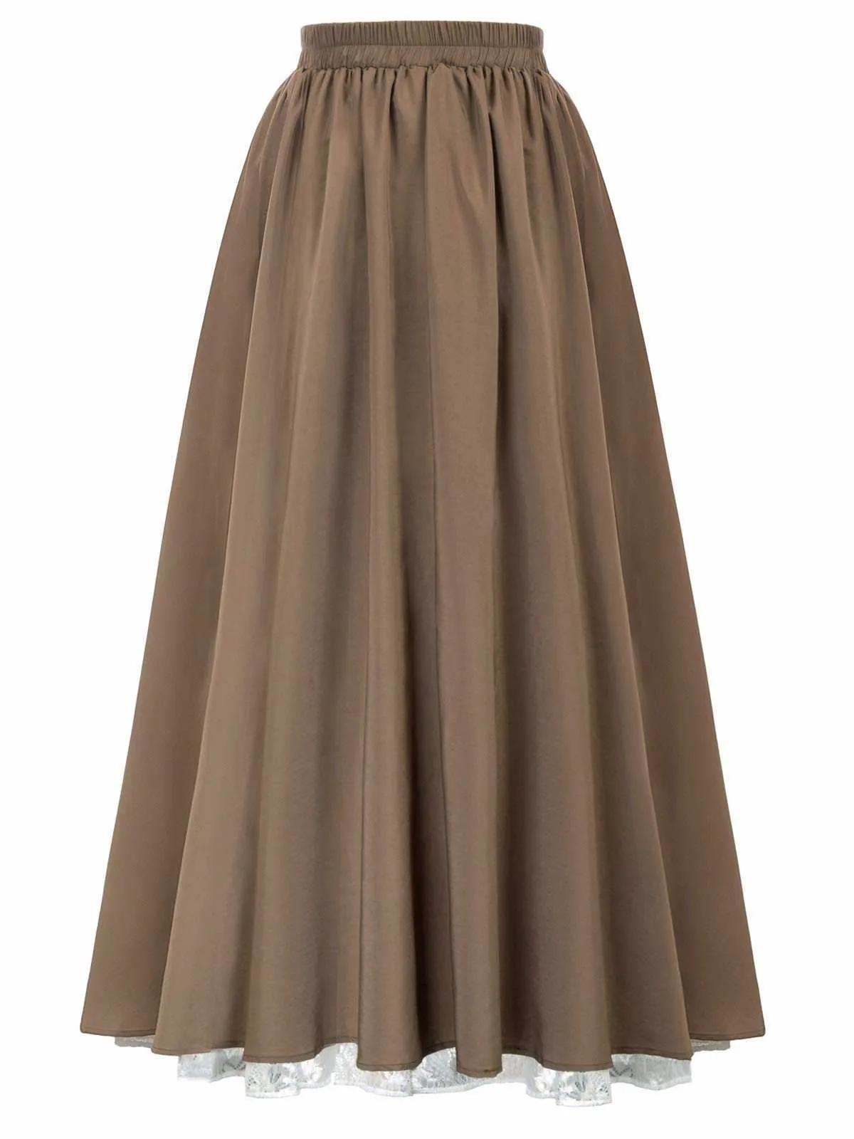1960s Victorian-Style Ruched Lace Maxi Skirt sold by Retro Stage product image thumbnail 2