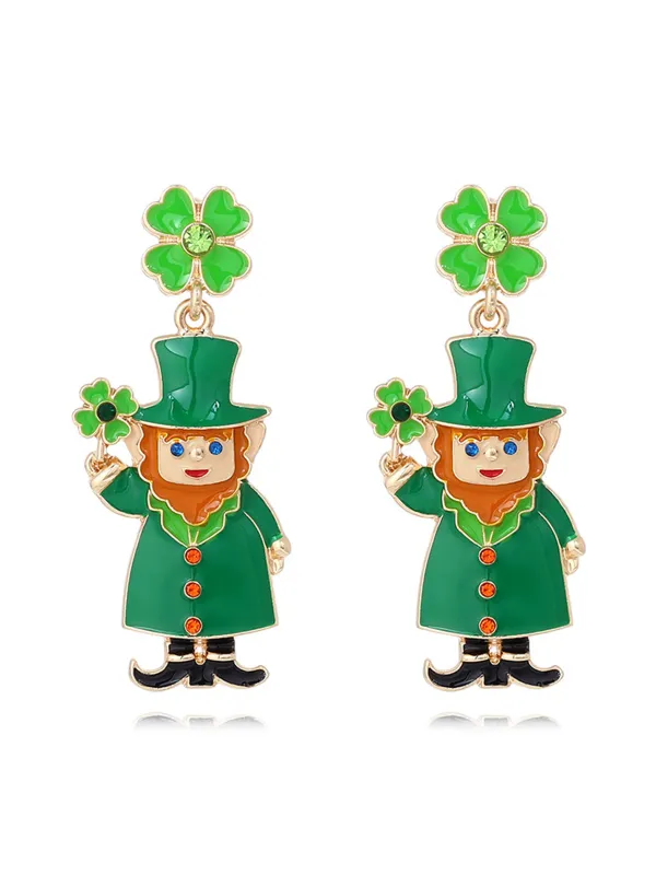 Retro Bejeweling St. Patrick Earrings sold by Retro Stage