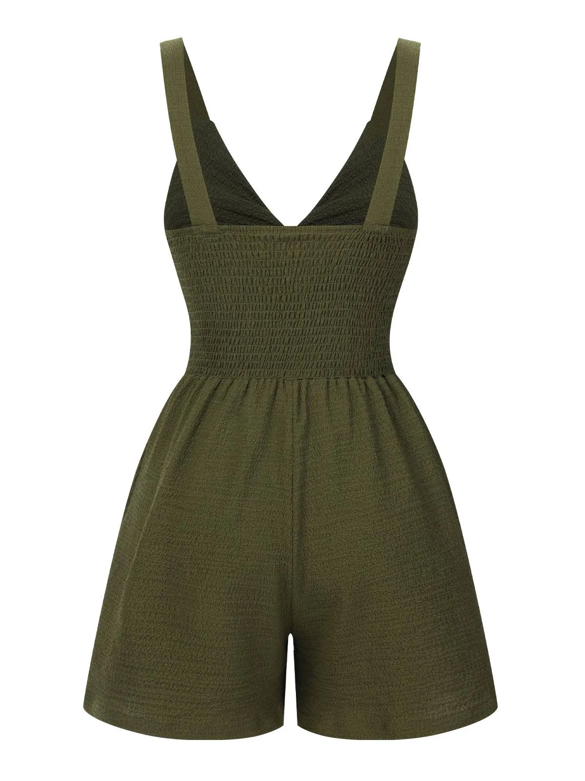 Green 1940s Solid Hollow-Out Twisted Romper sold by Retro Stage product image thumbnail 2