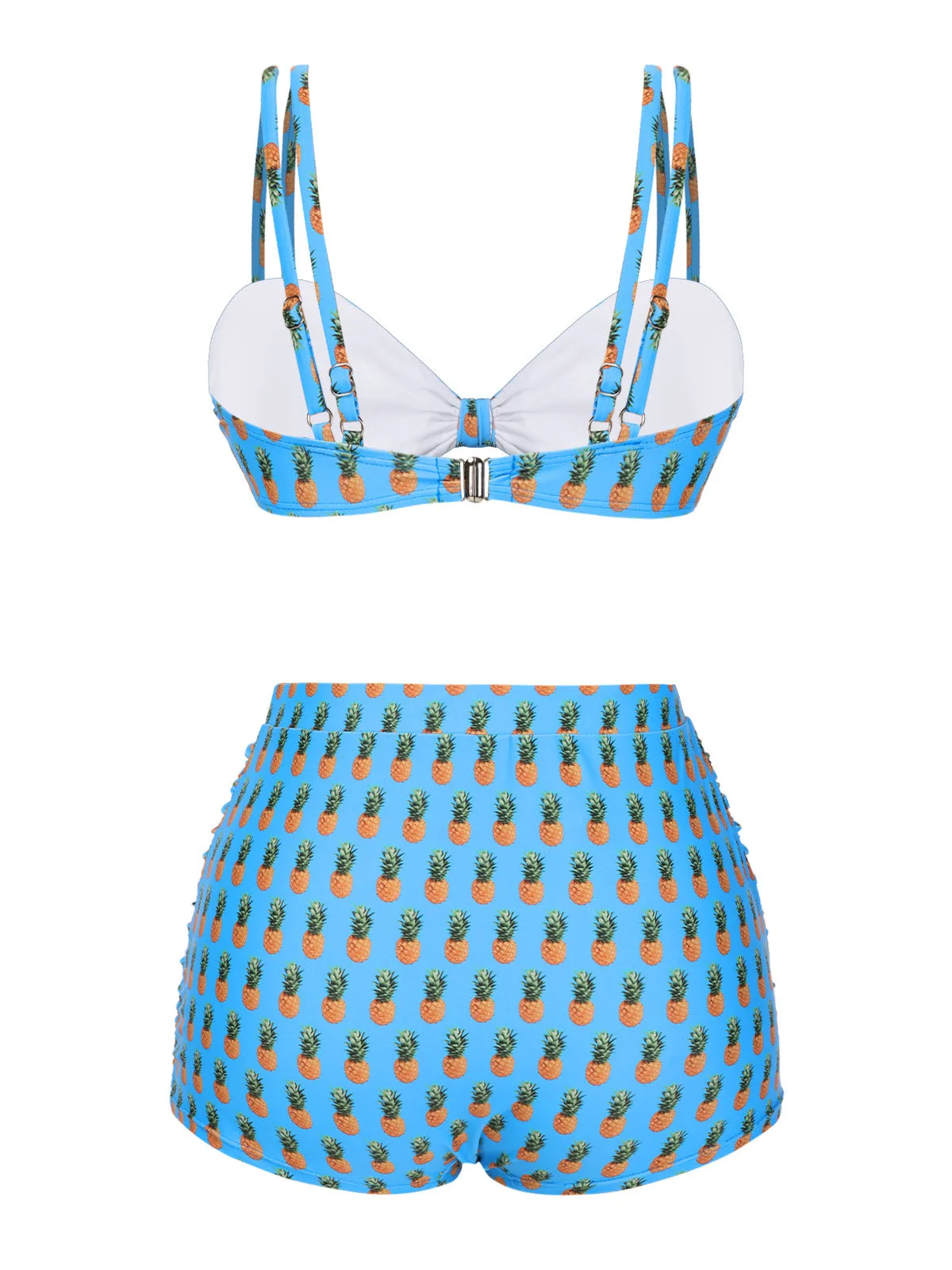 Blue 1950s Pineapple Strap Bow Swimsuit sold by Retro Stage product image thumbnail 4