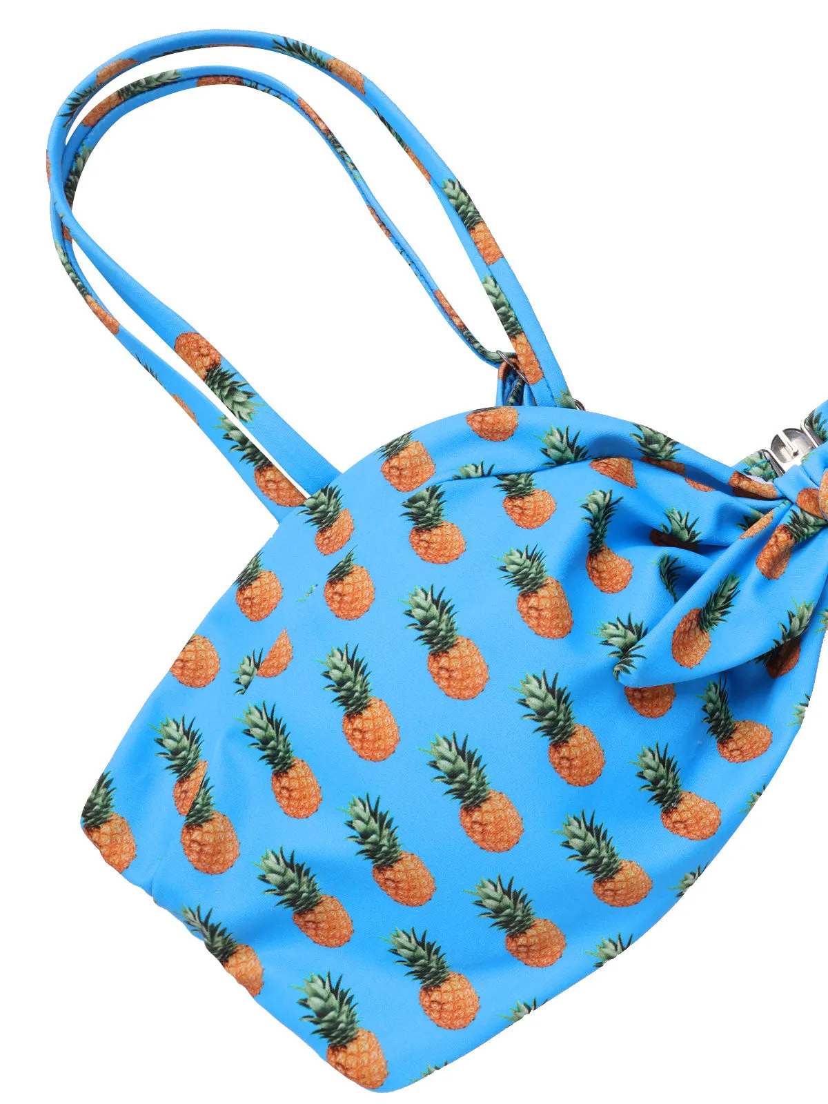 Blue 1950s Pineapple Strap Bow Swimsuit sold by Retro Stage product image thumbnail 5