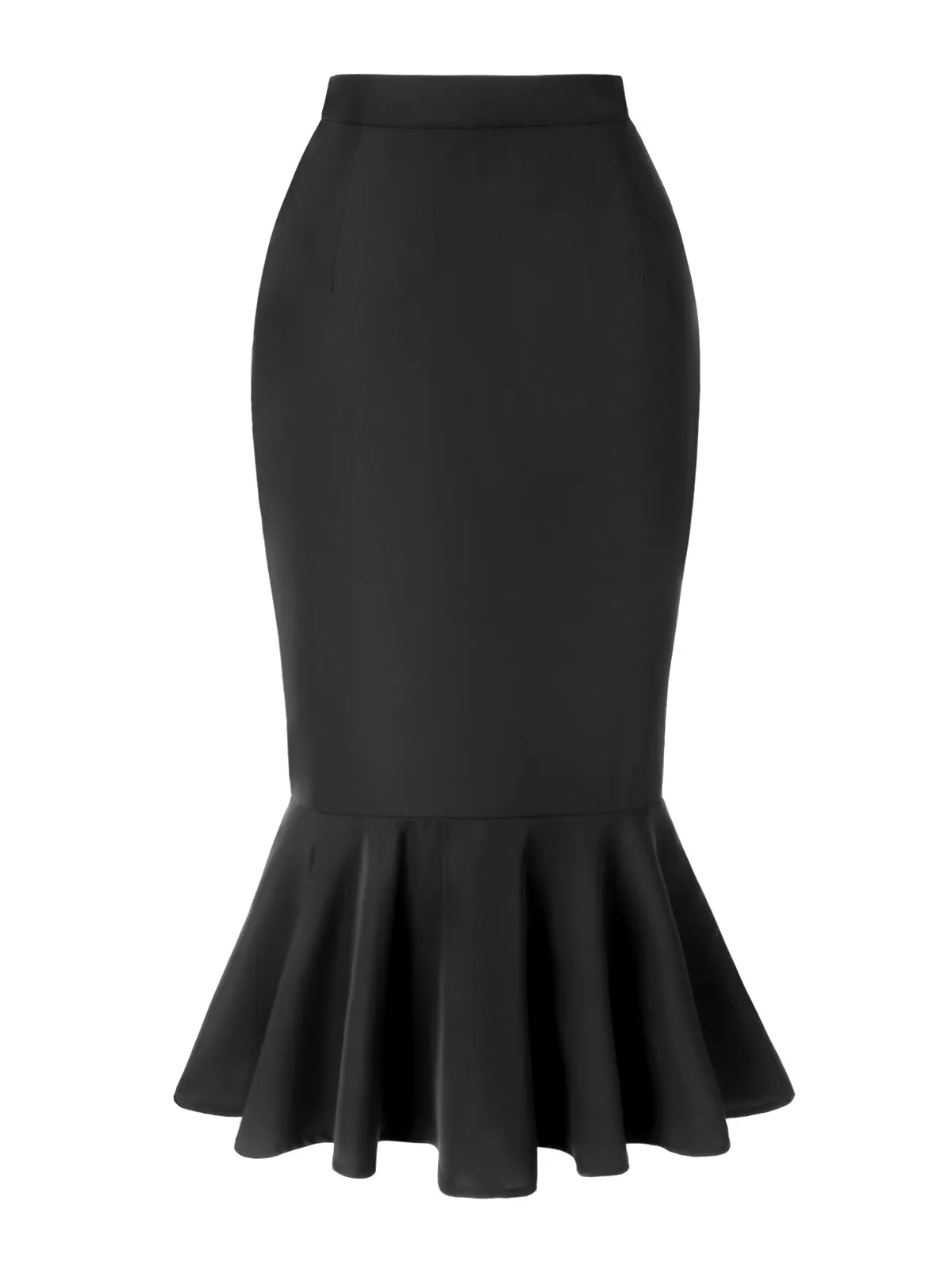 Black 1930s Asymmetric Pleated Fishtail Skirt sold by Retro Stage product image thumbnail 5