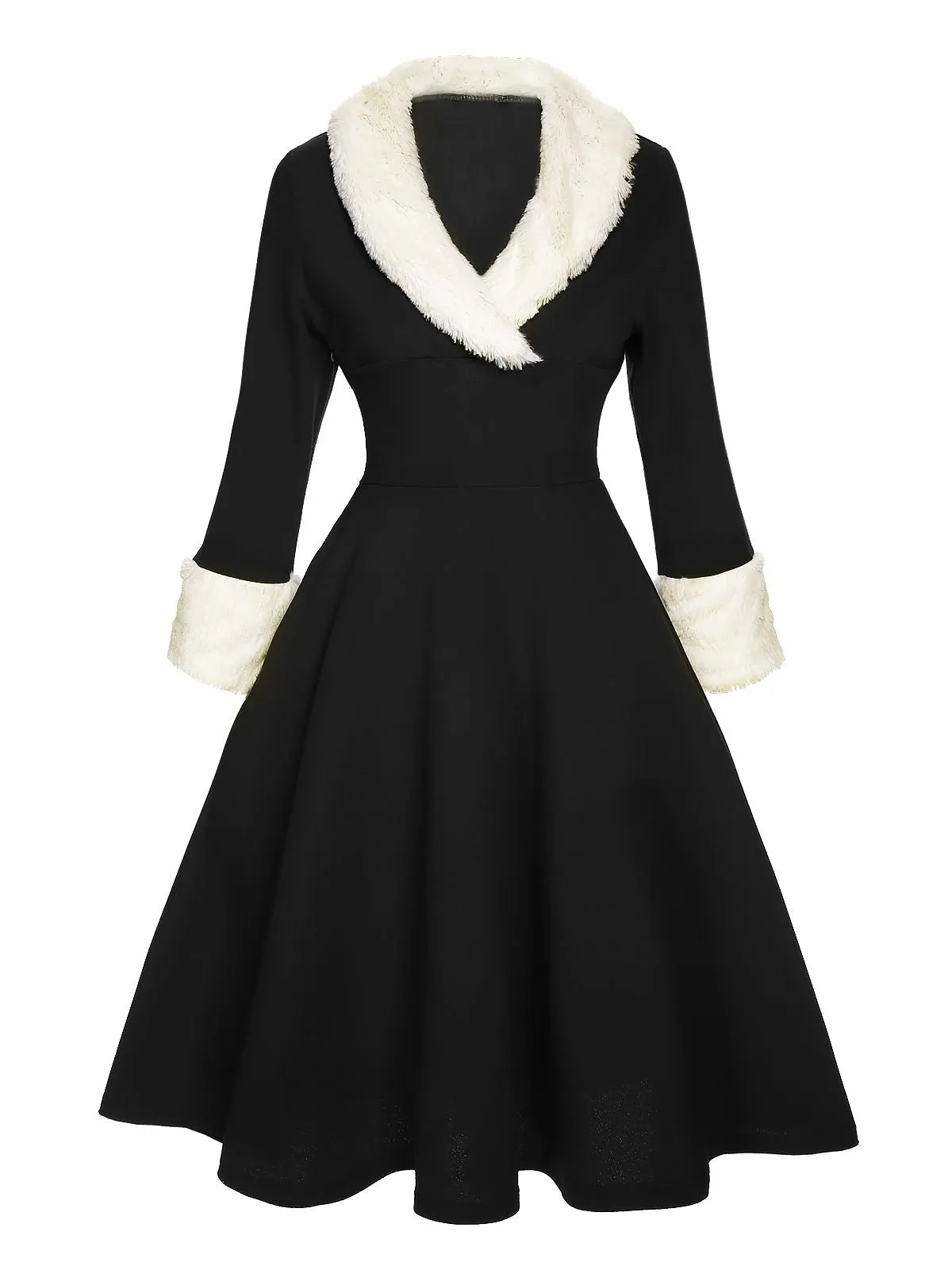 Black & White 1950s Christmas Lapel Dress sold by Retro Stage product image thumbnail 3