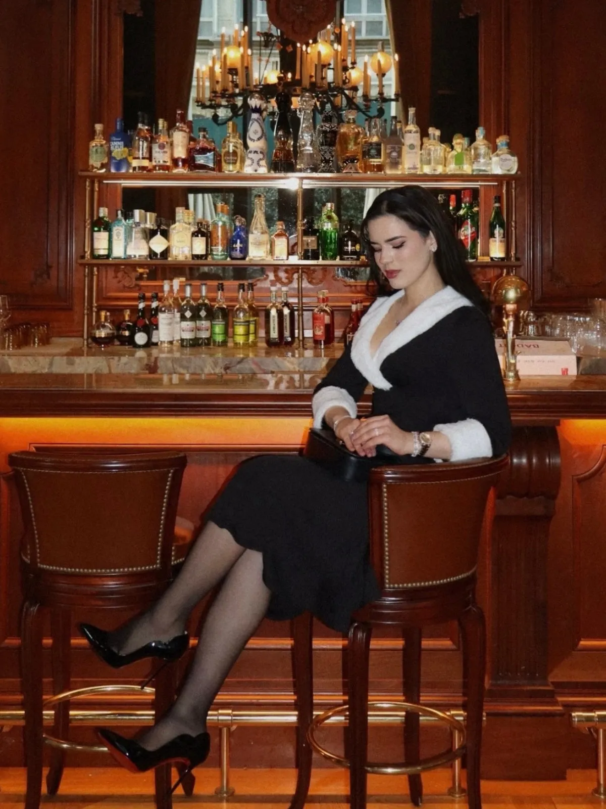 Black & White 1950s Christmas Lapel Dress sold by Retro Stage product image thumbnail 2